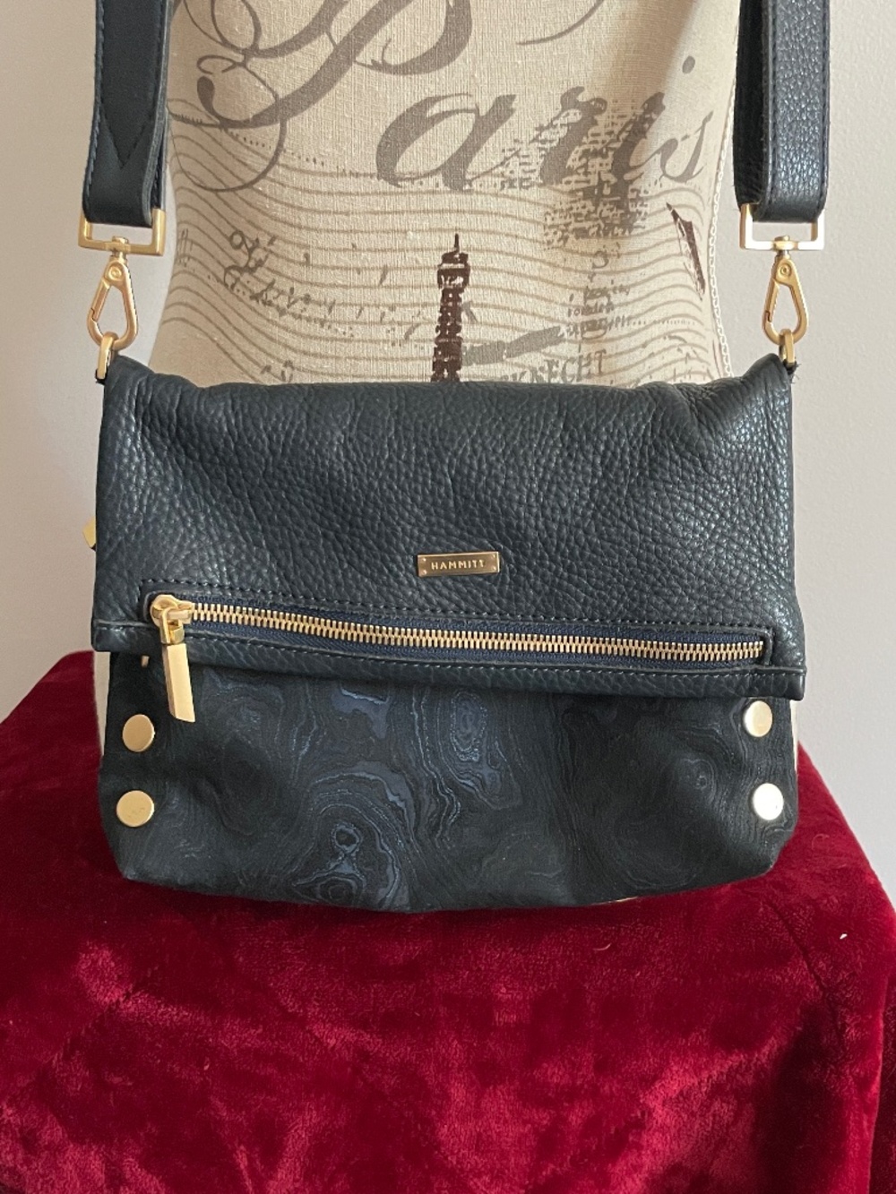 HAMMITT - VIP Crossbody Navy Blue Satin Tides - MUST SEE